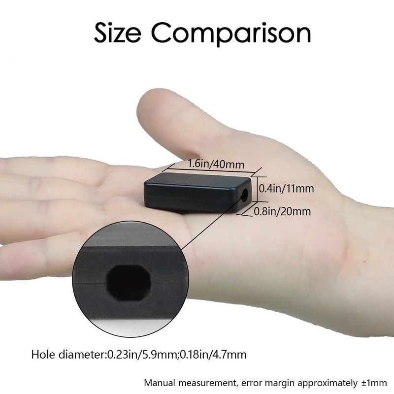 LeMotech 5Pcs ABS Plastic Electrical Project Case Power Junction Box, Project Box Black 1.6 x 0.8 x 0.4 inch (40 x 20 x 11 mm) - Image 5